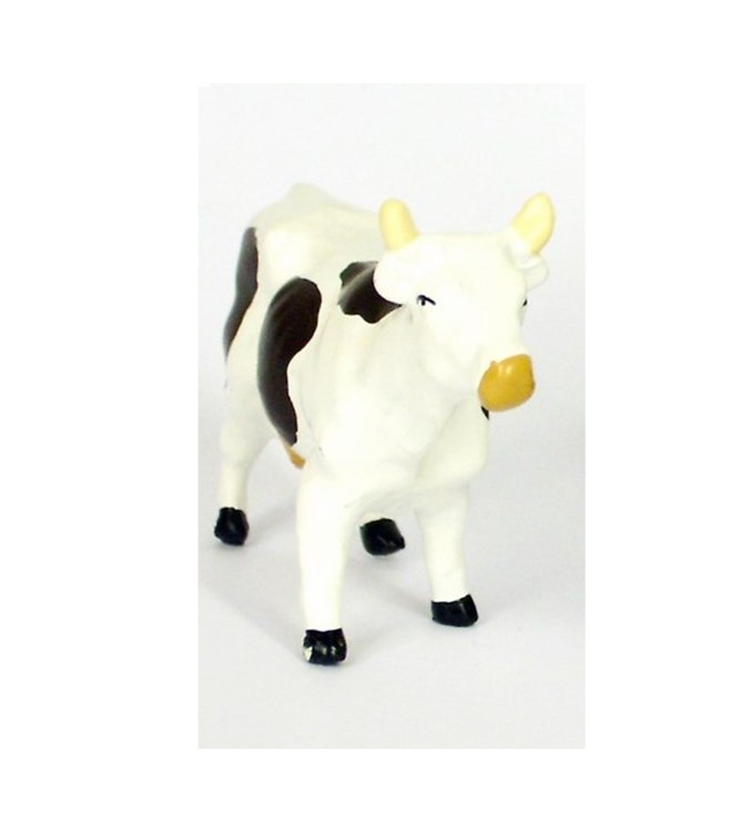 Vache blanche et noire, debout