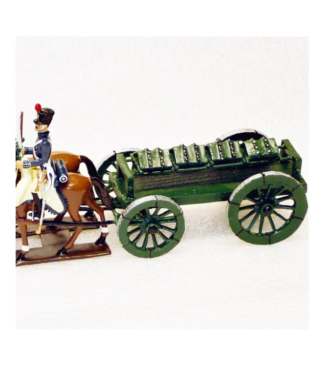 Transport de caissons, 4 chevaux, en coffret diorama