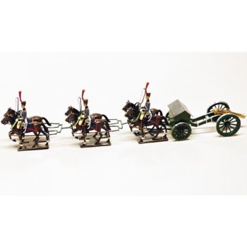 Canon Gribeauval 6 chevaux en coffret diorama (3 personnages)