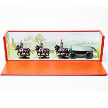 Caisson Gribeauval, 6 chevaux, en coffret diorama