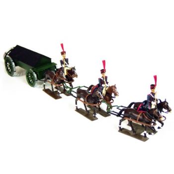 Caisson Gribeauval, 6 chevaux, en coffret diorama