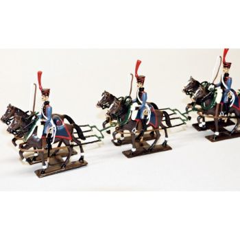 Caisson Gribeauval 6 chevaux en coffret diorama (3 personnages)