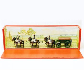 Fourgon en coffret diorama (6 chevaux + 3 personnages)