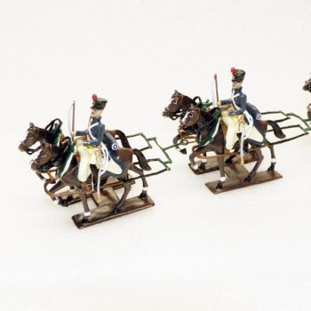 Fourgon en coffret diorama (6 chevaux + 3 personnages)