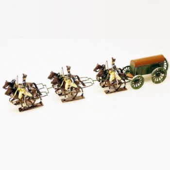 Fourgon en coffret diorama (6 chevaux + 3 personnages)