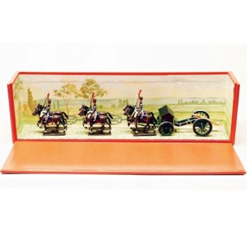 Canon Gribeauval, attelage 6 chevaux, en coffret diorama