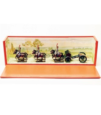 Canon Gribeauval, attelage 6 chevaux, en coffret diorama