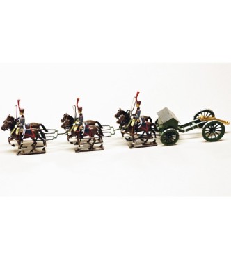 Canon Gribeauval, attelage 6 chevaux, en coffret diorama