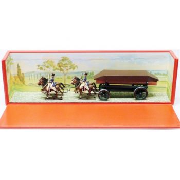 Pont de bateaux, 4 chevaux, en coffret diorama