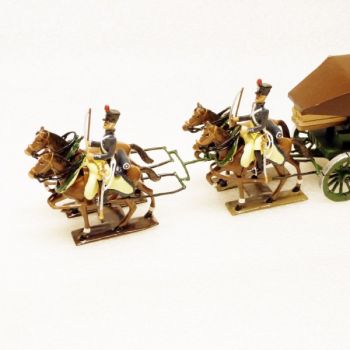 Pont de bateaux, 4 chevaux, en coffret diorama
