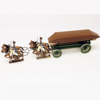 Pont de bateaux, 4 chevaux, en coffret diorama