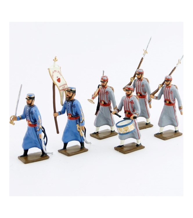 Zouaves pontificaux (1870), ensemble de 6 figurines