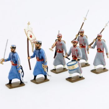 Zouaves pontificaux (1870), ensemble de 6 figurines