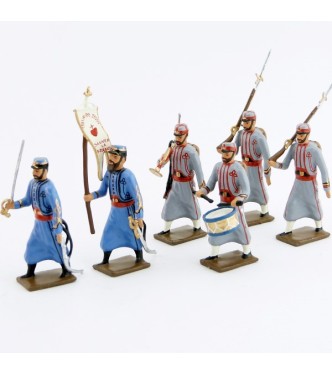 Zouaves pontificaux (1870), ensemble de 6 figurines
