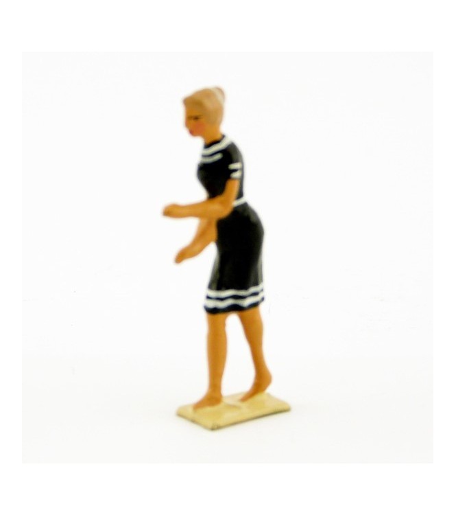 Baigneuse en bleu pompier