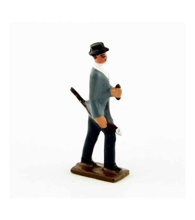 Homme en habit de ville en gris foncé bleu pompier