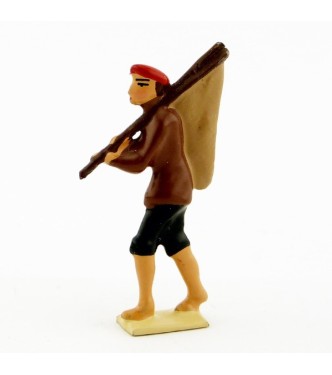 Pêcheur veste cuir short noir