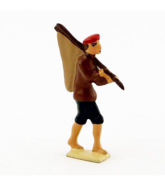 Pêcheur veste cuir short noir