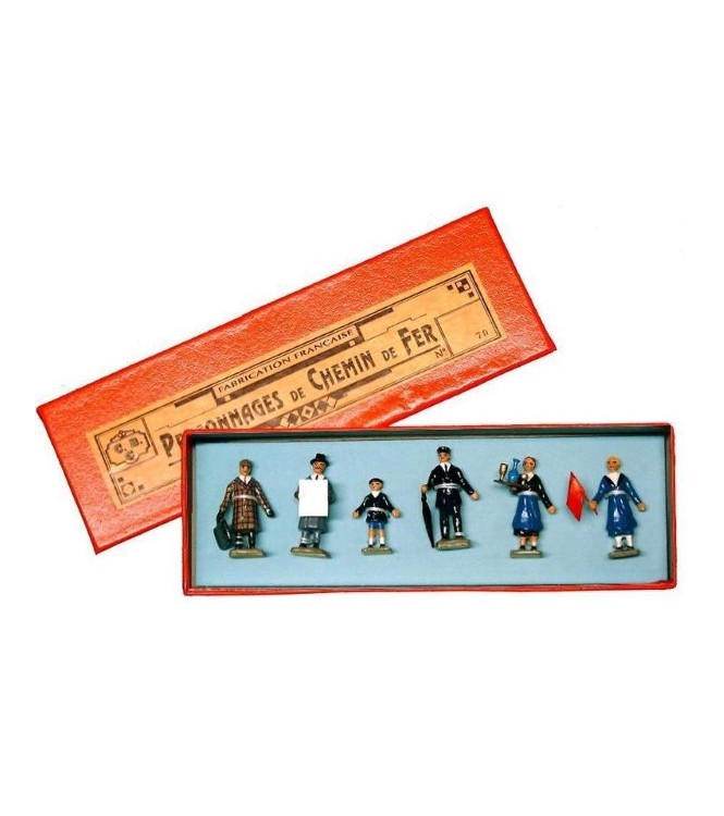 coffret de 6 personnages  personnel de gare et voyageurs