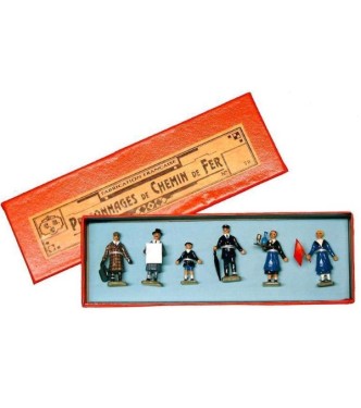 coffret de 6 personnages  personnel de gare et voyageurs