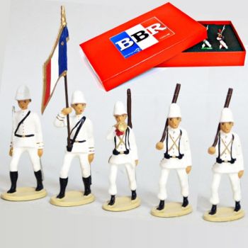 La Coloniale, casque colonial, en blanc, coffret de 5 figurines