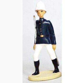 Officier - La Coloniale, casque colonial, en bleu et blanc