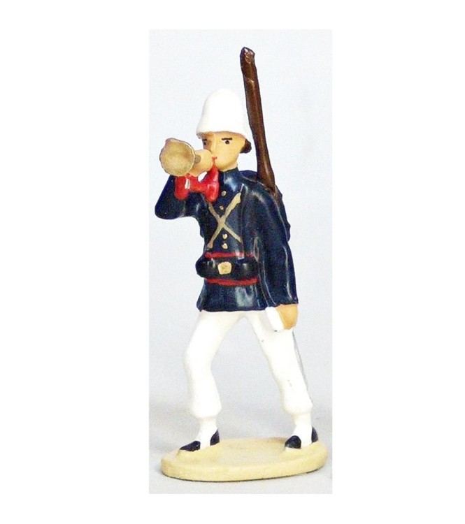 Clairon - La Coloniale, casque colonial, en bleu et blanc