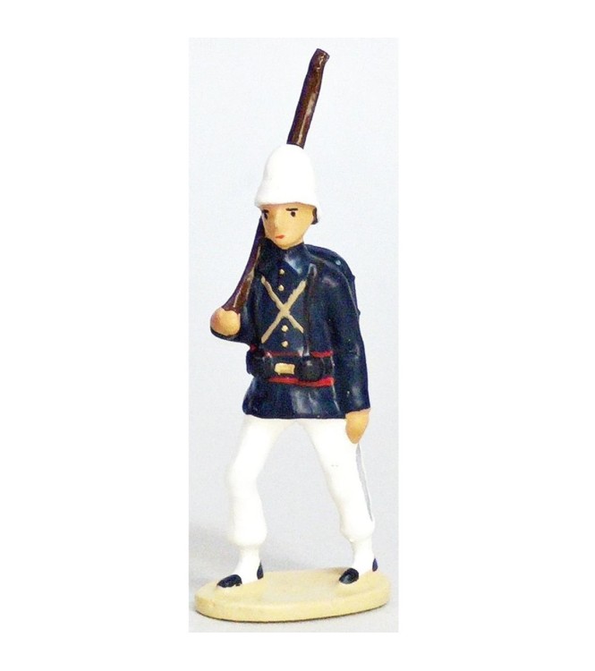 Fantassin - La Coloniale, casque colonial, en bleu et blanc