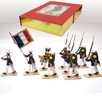 Infanterie de marine, tenue d'hiver, coffret de 9 figurines (1 Officier, 1 Drape