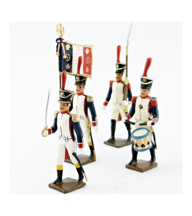 Fusiliers, école de Saint-Cyr (1812), ensemble de 4 figurines