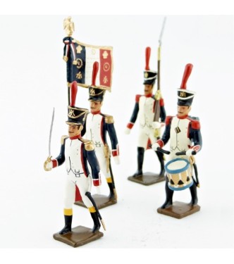 Fusiliers, école de Saint-Cyr (1812), ensemble de 4 figurines