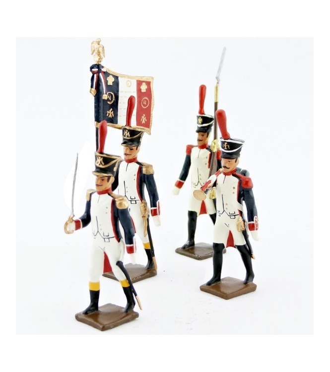 Fusiliers, école de Saint-Cyr (1812), ensemble de 4 figurines