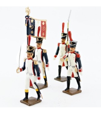 Fusiliers, école de Saint-Cyr (1812), ensemble de 4 figurines