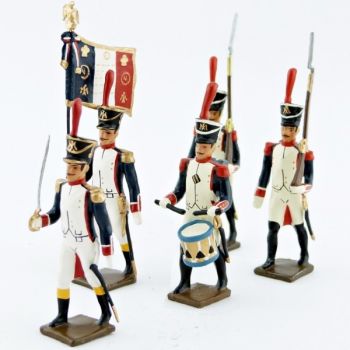 Fusiliers, école de Saint-Cyr (1812), ensemble de 5 figurines