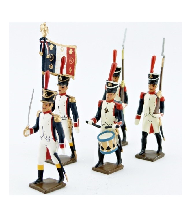 Fusiliers, école de Saint-Cyr (1812), ensemble de 5 figurines