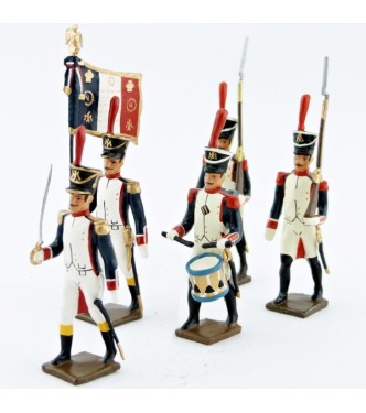 Fusiliers, école de Saint-Cyr (1812), ensemble de 5 figurines