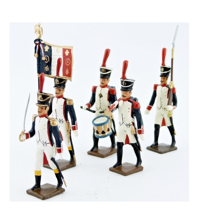 Fusiliers, école de Saint-Cyr (1812), ensemble de 5 figurines