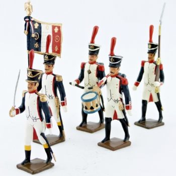 Fusiliers, école de Saint-Cyr (1812), ensemble de 5 figurines