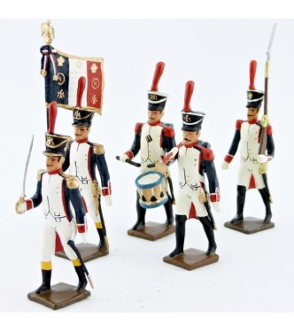 Fusiliers, école de Saint-Cyr (1812), ensemble de 5 figurines
