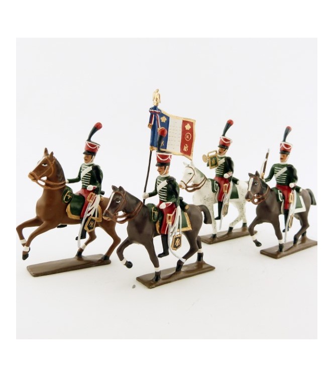 ensemble de 4 cavaliers - Garde d'honneur à cheval (1813)