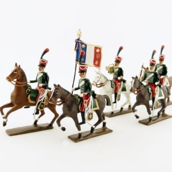 ensemble de 5 cavaliers - Garde d'honneur à cheval (1813)
