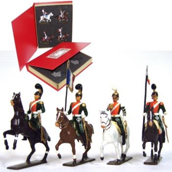 coffret de 4 cavaliers - Chevau-légers 2ème rgt (plastron orange) (1812)