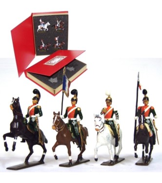 coffret de 4 cavaliers - Chevau-légers 2ème rgt (plastron orange) (1812)