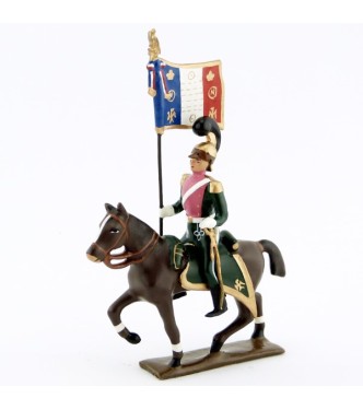 etendard des chevau-léger 3ème rgt (plastron rose) (1812)