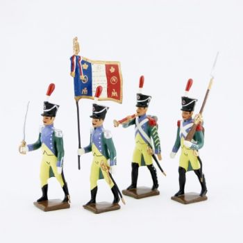 Garde à pied amsterdam, ensemble de 4 figurines