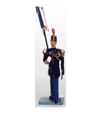 porte-drapeau de la Garde Républicaine au défilé