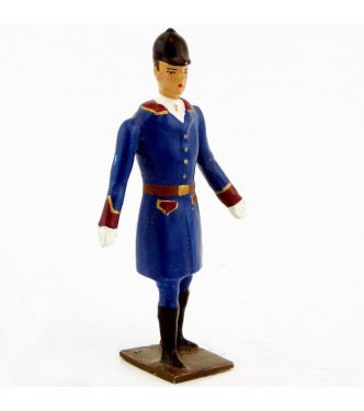 Veneur, manteau bleu Drapeau à parements bordeaux,