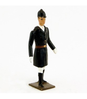 Veneur, manteau noir à parements noir,