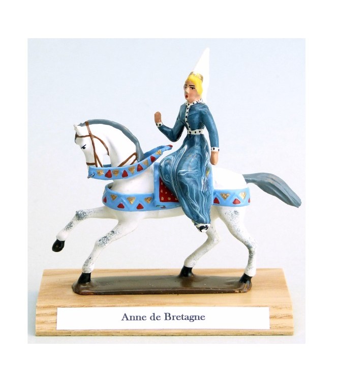 Anne de Bretagne à cheval, sur socle bois