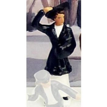 femme en manteau noir (diorama ''la bataille de boules de neige'')